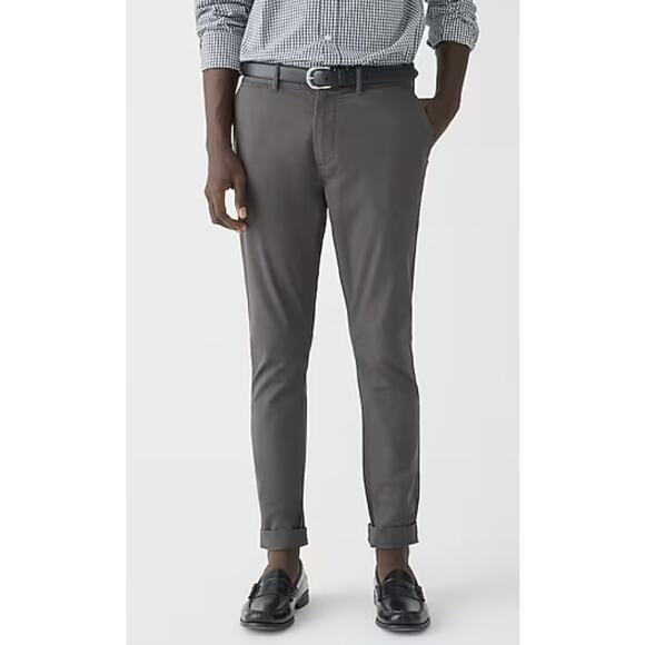 J.Crew 250 Skinny Fit Core Stretch Chino Pants Mens SZ W34 L30 Gray AB613 Twill - Picture 1 of 10